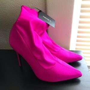 Hot pink booties